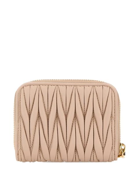 Miu Miu logo-lettering leather wallet - Pink