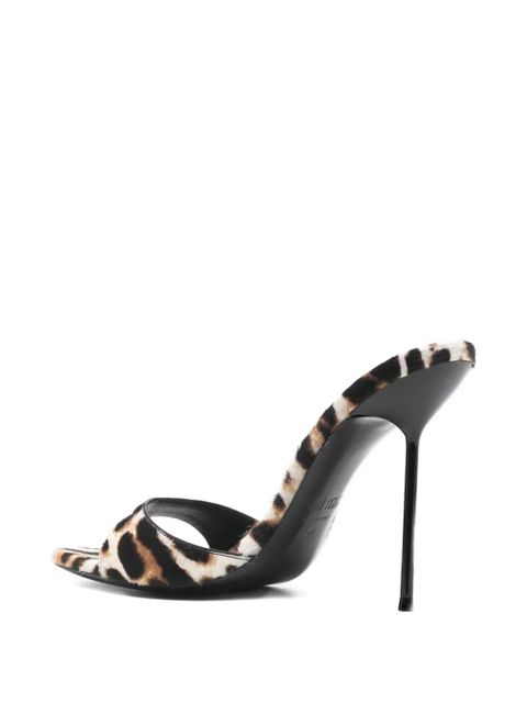 Paris Texas Lidia leopard-print heeled mules - White