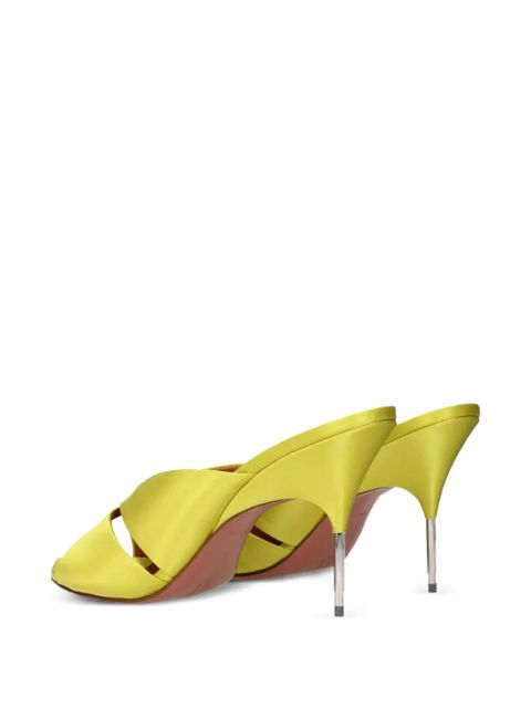 Amina Muaddi crossover-strap pointed-toe sandals - Yellow