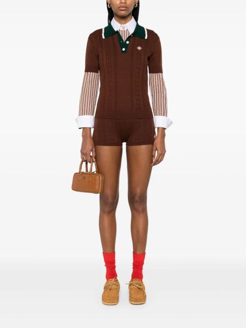 Casablanca cable-knit polo top - Brown - zdjęcie produktu nr 2