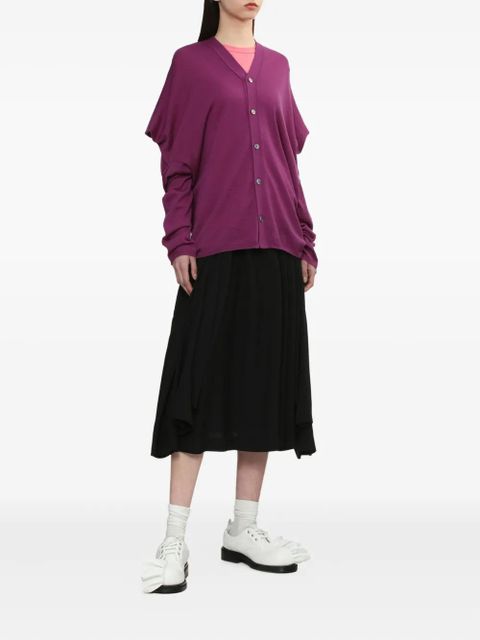 Comme Des Garçons draped buttoned-up cardigan - Purple - zdjęcie produktu nr 2