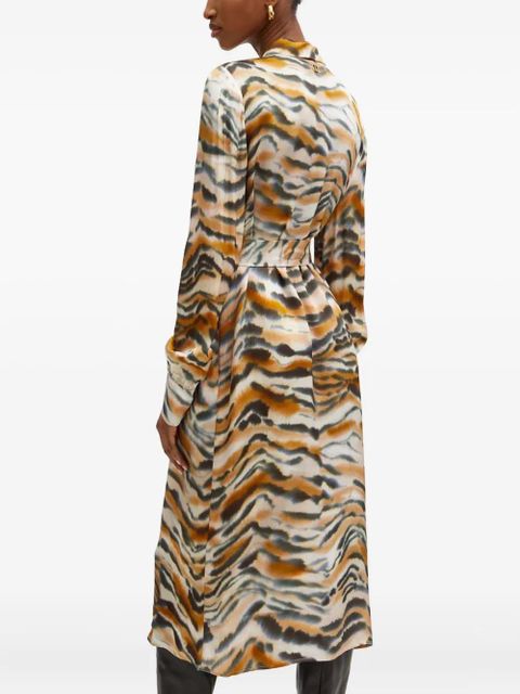 TWINSET belted printed dress - Brown