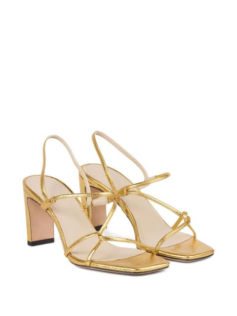 SANDRO 80mm Faye metallic strappy sandals - Gold