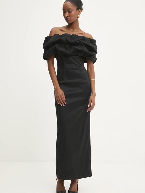 Answear.LAB sukienka kolor czarny maxi dopasowana - zdjęcie produktu nr 2