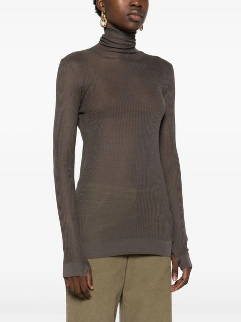 LEMAIRE fine-ribbed sweater - Brown - zdjęcie produktu nr 2