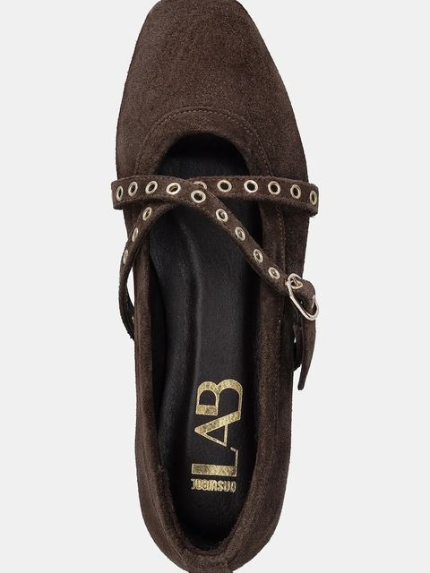 Answear.LAB baleriny zamszowe kolor brązowy