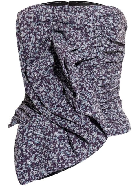 ROTATE BIRGER CHRISTENSEN ruched strapless top - Purple - zdjęcie produktu nr 1