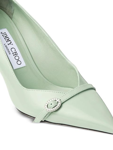 Jimmy Choo pointed toe buckle pumps - Green
