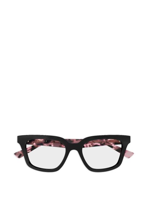 Gucci Eyewear square-frame logo-plaque glasses - Black - zdjęcie produktu nr 1