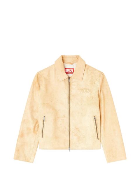 Diesel L-Amar-A-Fem-S1 embossed-logo leather jacket - Neutrals - zdjęcie produktu nr 1