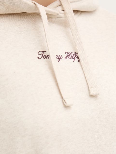 Tommy Hilfiger bluza damska kolor beżowy z kapturem z nadrukiem WW0WW47459