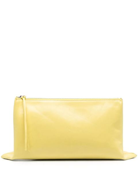 Jil Sander logo-debossed clutch bag - Yellow - zdjęcie produktu nr 1