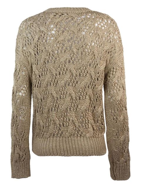 Max Mara geometric-pattern knit sweater - Gold - zdjęcie produktu nr 2