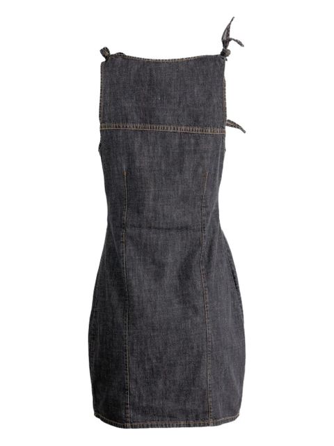 Coperni floral-appliqué tie dress - Grey - zdjęcie produktu nr 2