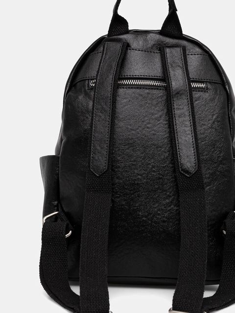 Answear.LAB plecak skórzany damski kolor czarny mały gładki