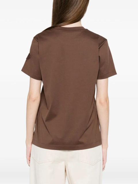 Moncler buttoned patch T-shirt - Brown
