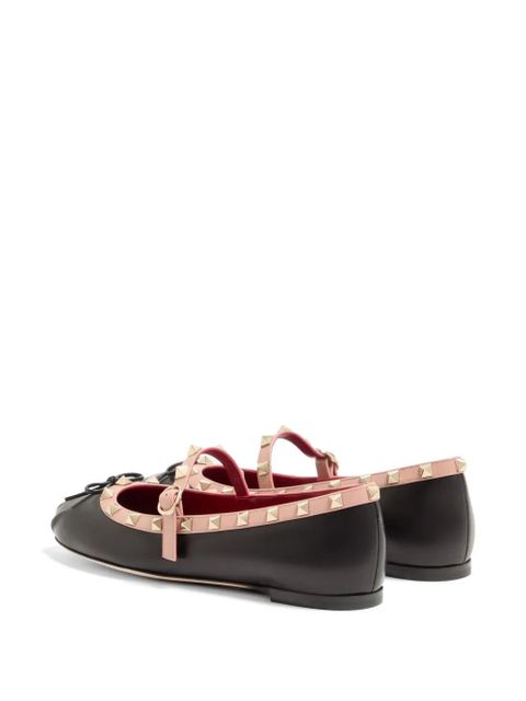 Valentino Garavani Mary-Jane Rockstud nappa ballerinas 05 mm - Black