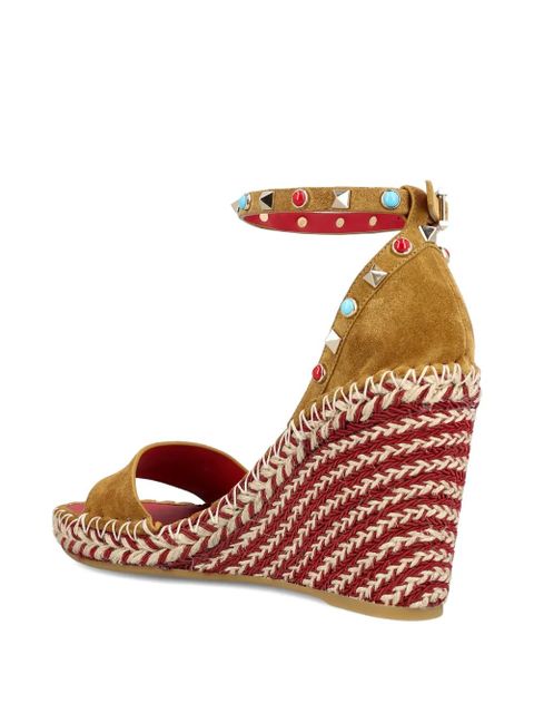 Valentino Garavani rockstud wedge sandals - Neutrals