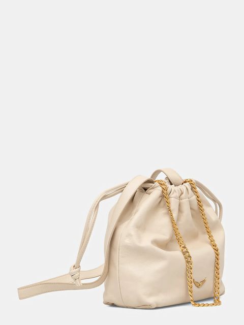 ZADIG&VOLTAIRE torebka skórzana kolor beżowy LWBA04016