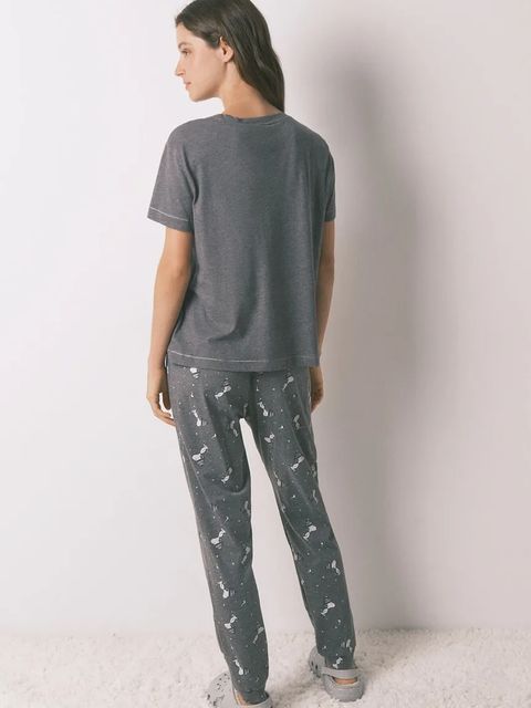 women'secret piżama SNOOPY damska kolor szary 3132165