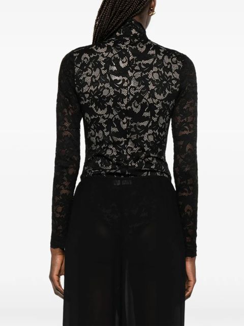 ZIMMERMANN floral-lace high-neck bodysuit - Black