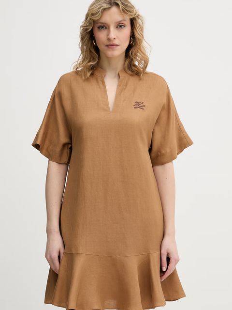 Karl Lagerfeld sukienka z lnem - zdjęcie produktu nr 1