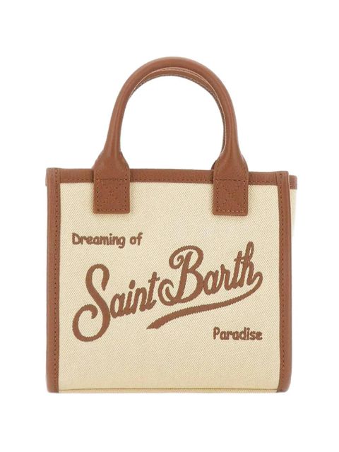 MC2 Saint Barth logo-embroidered leather-trim shoulder bag - Neutrals - zdjęcie produktu nr 1