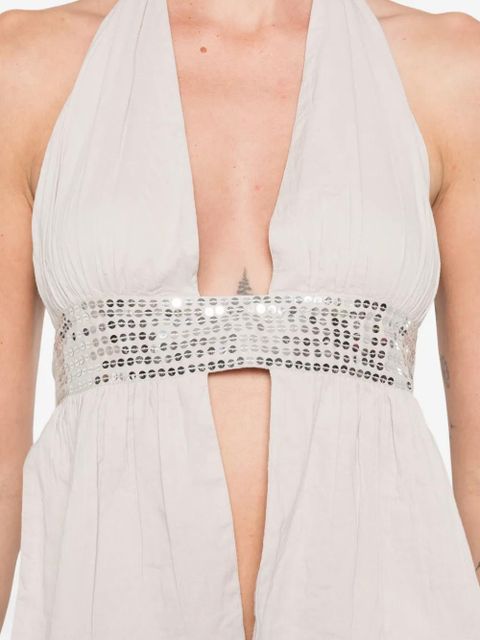 Gimaguas Infinito sequin halterneck top - Grey