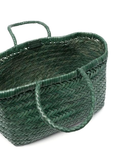 DRAGON DIFFUSION Triple Jump Small woven leather tote - Green