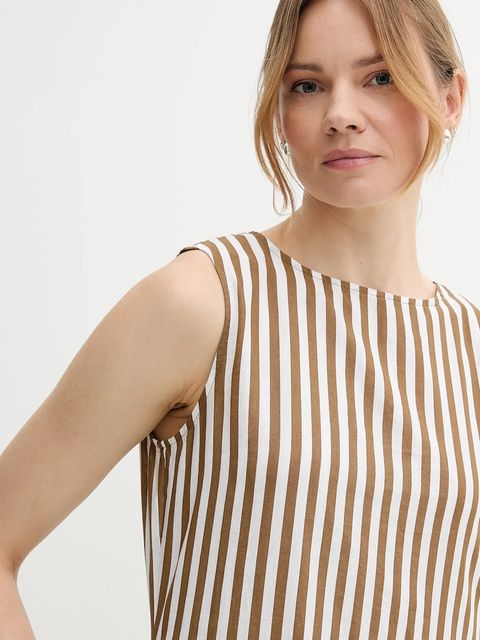 United Colors of Benetton sukienka z domieszką lnu