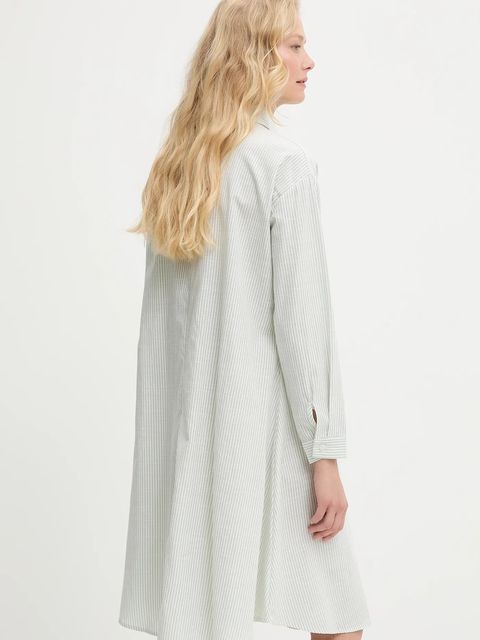 Answear.LAB sukienka lniana kolor zielony mini oversize