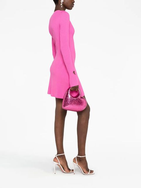 Aquazzura Heart glitter-embellished clutch bag - Pink - zdjęcie produktu nr 2