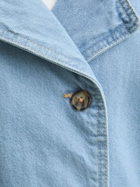 Answear.LAB płaszcz jeansowy damski kolor niebieski przejściowy