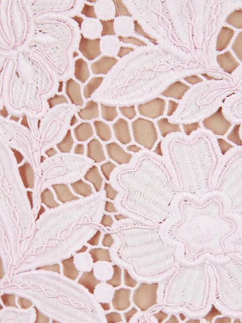 Self-Portrait floral-lace belted midi skirt - Pink