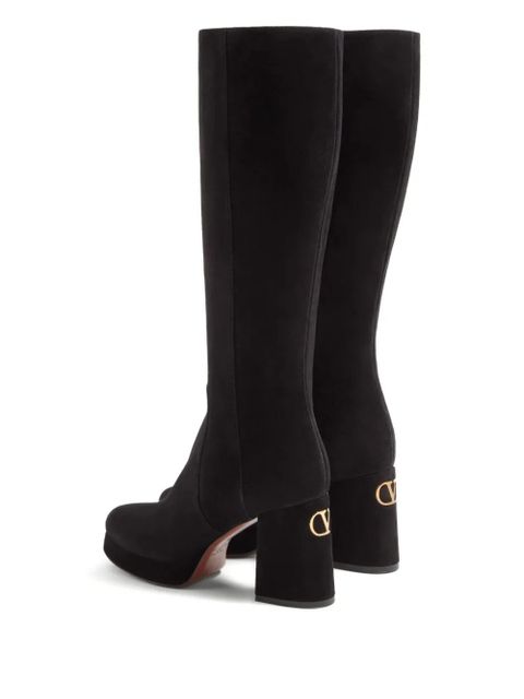 Valentino Garavani 90mm Fawcette platform V-logo boots - Black - zdjęcie produktu nr 2