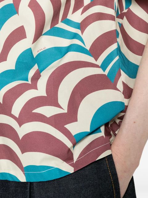 Marni printed short-sleeve shirt - Blue