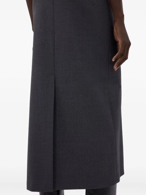 LouLou de Saison back-vent long pencil skirt - Grey