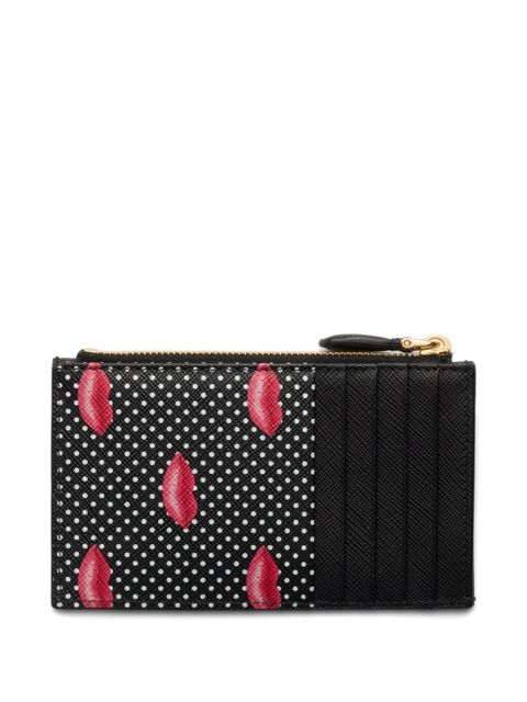 Prada Printed Saffiano leather card holder - Black
