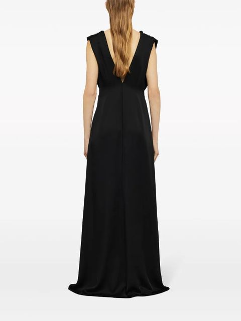 Jil Sander gathered sleeveless gown - Black