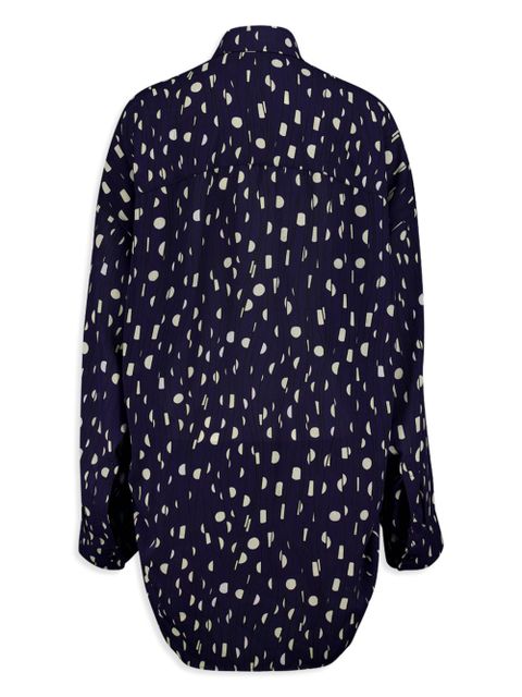 Balenciaga painted pleated shirt - Blue