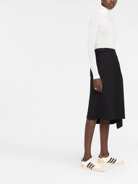 Jil Sander logo-print roll-neck top - White