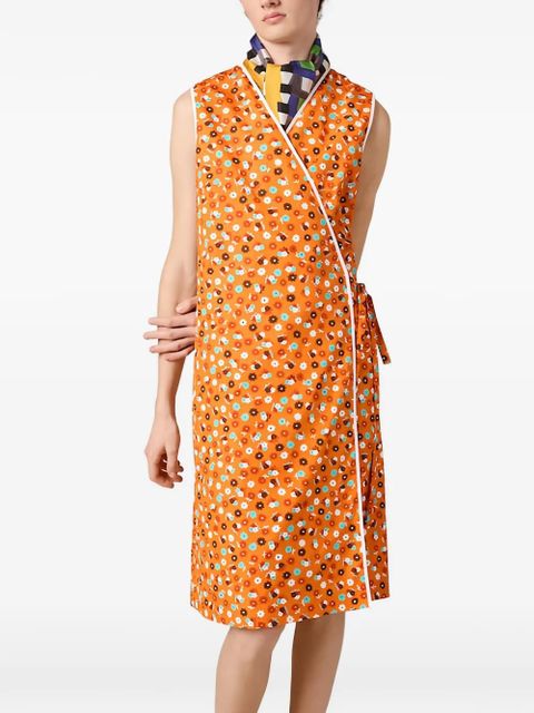 Miu Miu poplin wrap dress - Orange
