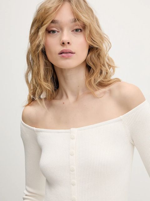 Abercrombie & Fitch sweter damskie kolor beżowy lekki KI150-5429-178