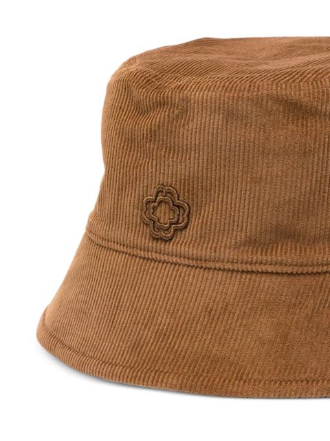 Maje logo-appliqué corduroy hat - Brown