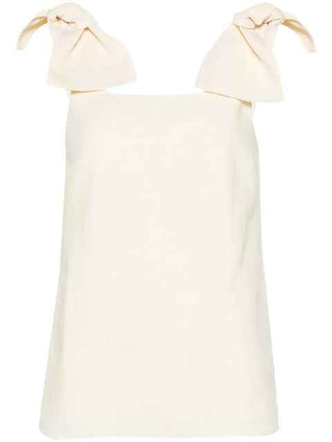 Chloé bow-detail linen tank top - Neutrals - zdjęcie produktu nr 1