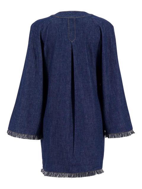 ZIMMERMANN Rhiannon frayed-hem denim dress - Blue - zdjęcie produktu nr 2