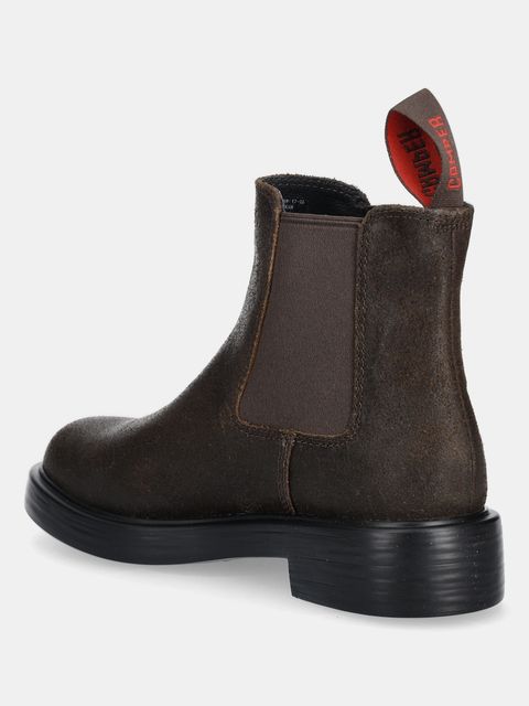 Camper sztyblety nubukowe Dean damskie kolor brązowy na płaskim obcasie K400761-006