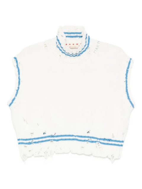 Marni frayed-hem sleeveless top - White - zdjęcie produktu nr 1