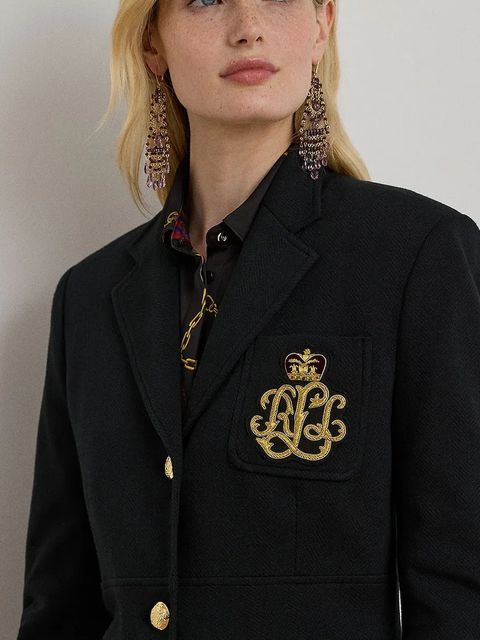 Lauren Ralph Lauren marynarka kolor czarny jednorzędowa gładka 200980022 - zdjęcie produktu nr 2