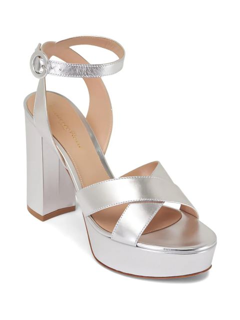 Gianvito Rossi platform buckle sandals - Silver - zdjęcie produktu nr 2